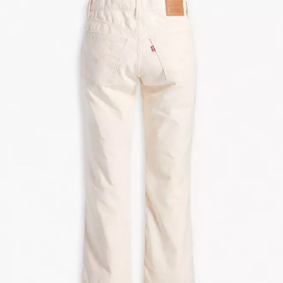 Fit flare wide leg corduroy pants in cream by Levi’s. - Picture 4 of 7